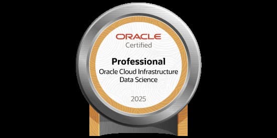 Oracle Data Science Professional badge certificate preview